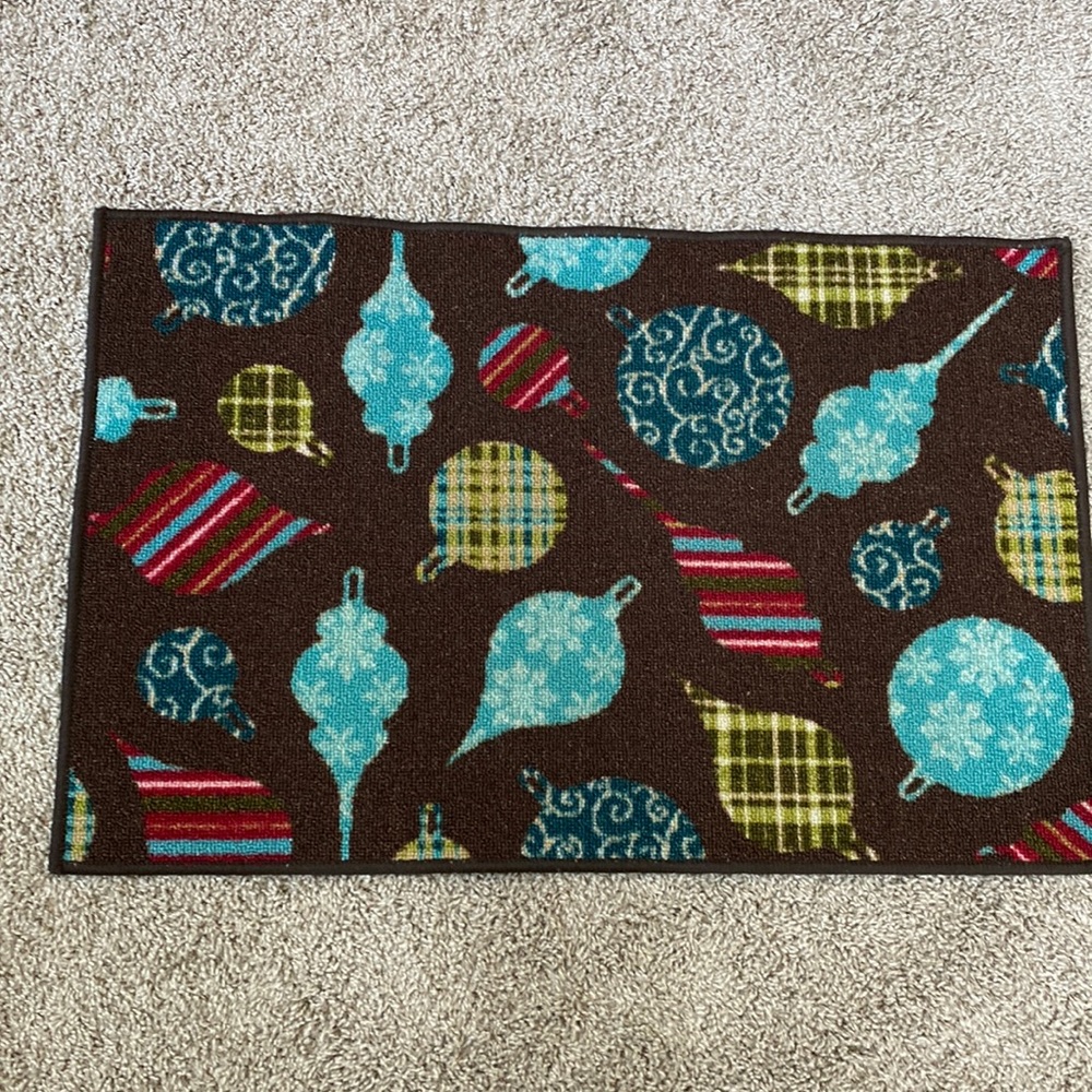 Christmas ornament door mat